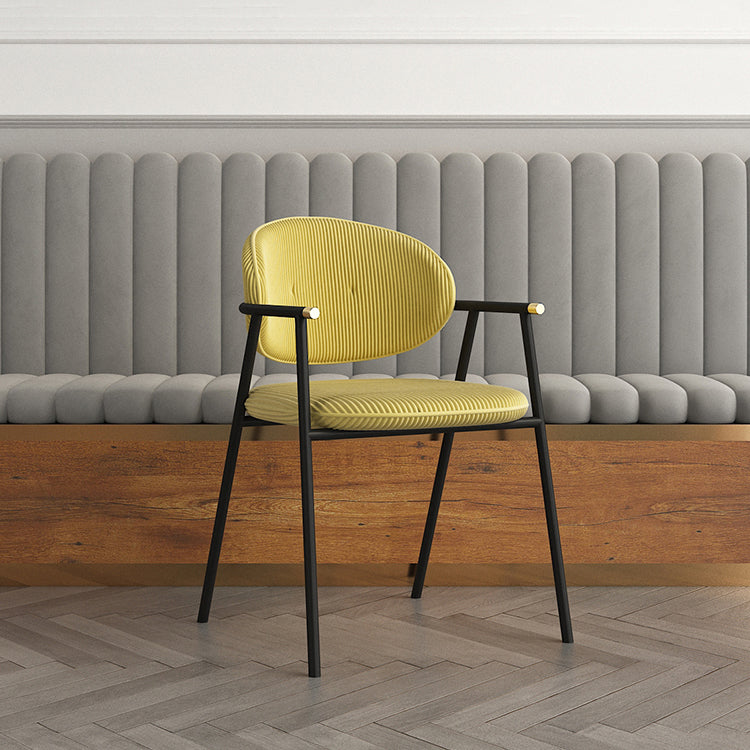 Contemporary Kitchen Dining Arm Chair Black Legs Open Back Dining Chair 1 Piece Clearhalo 'Dining Chairs' 'Dining Tables & Seating' 'dining_chair' 'furn' 'furn_dining_chair' 'Furniture' 'Kitchen & Dining Furniture' 6826650