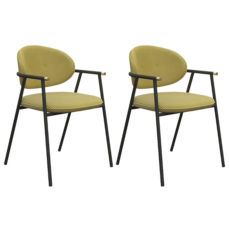 Contemporary Kitchen Dining Arm Chair Black Legs Open Back Dining Chair 2 Piece Set Clearhalo 'Dining Chairs' 'Dining Tables & Seating' 'dining_chair' 'furn' 'furn_dining_chair' 'Furniture' 'Kitchen & Dining Furniture' 6826651
