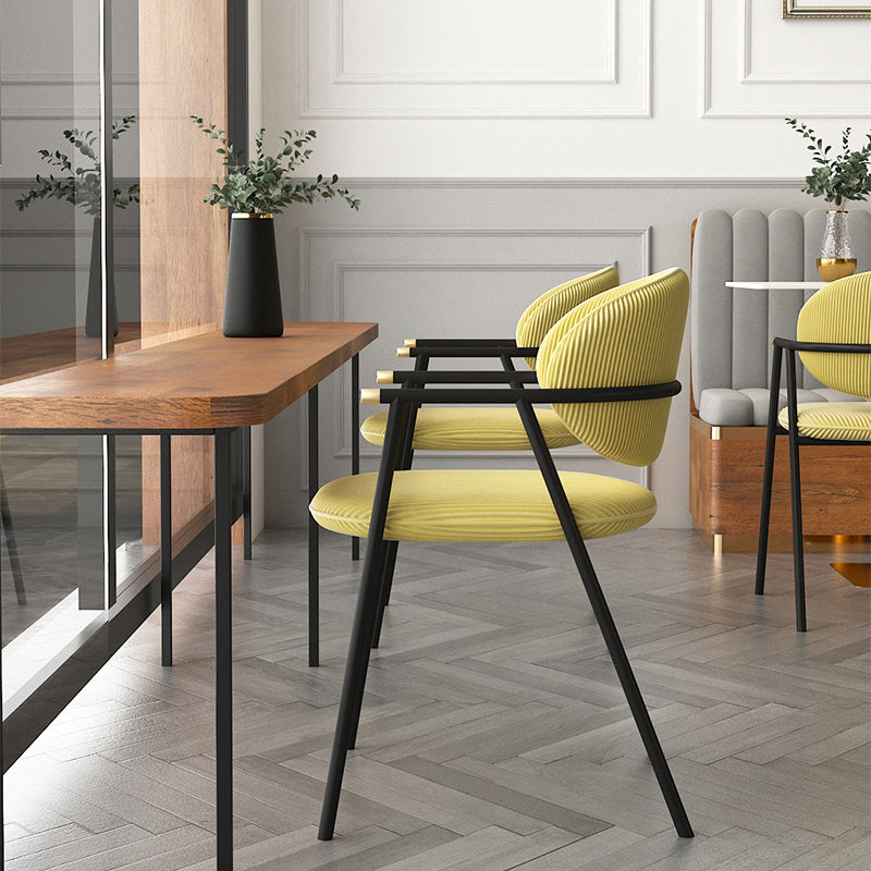 Contemporary Kitchen Dining Arm Chair Black Legs Open Back Dining Chair Clearhalo 'Dining Chairs' 'Dining Tables & Seating' 'dining_chair' 'furn' 'furn_dining_chair' 'Furniture' 'Kitchen & Dining Furniture' 6826652