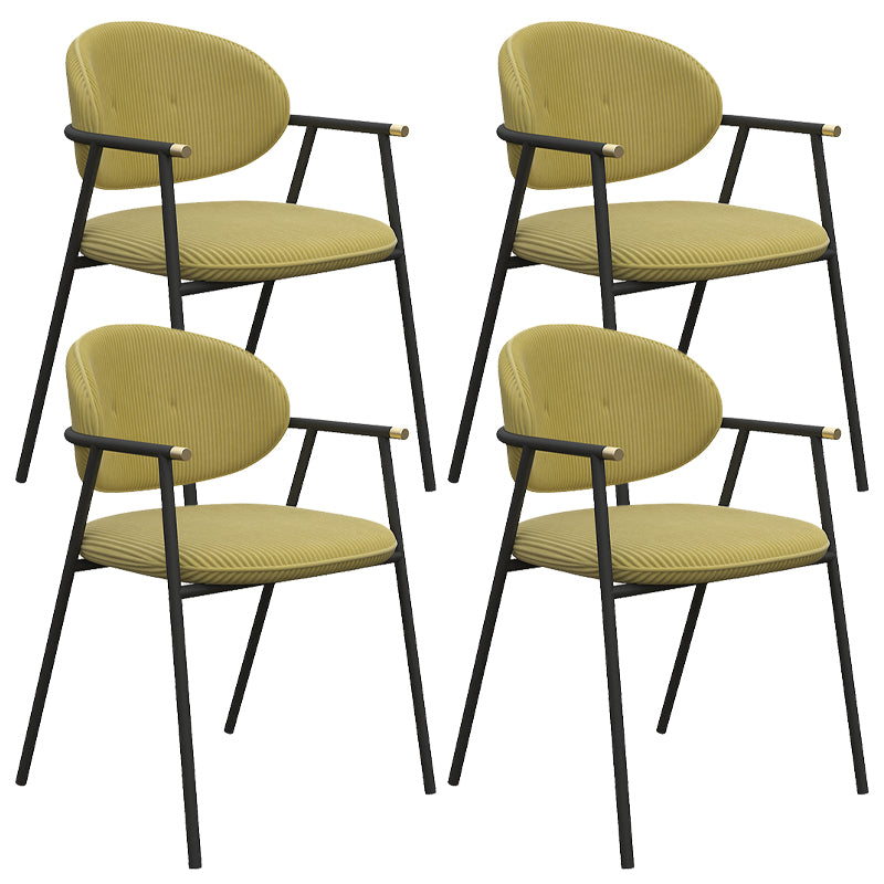 Contemporary Kitchen Dining Arm Chair Black Legs Open Back Dining Chair 4 Piece Set Clearhalo 'Dining Chairs' 'Dining Tables & Seating' 'dining_chair' 'furn' 'furn_dining_chair' 'Furniture' 'Kitchen & Dining Furniture' 6826653