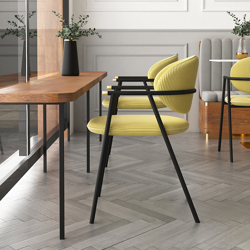 Contemporary Kitchen Dining Arm Chair Black Legs Open Back Dining Chair Clearhalo 'Dining Chairs' 'Dining Tables & Seating' 'dining_chair' 'furn' 'furn_dining_chair' 'Furniture' 'Kitchen & Dining Furniture' 6826661