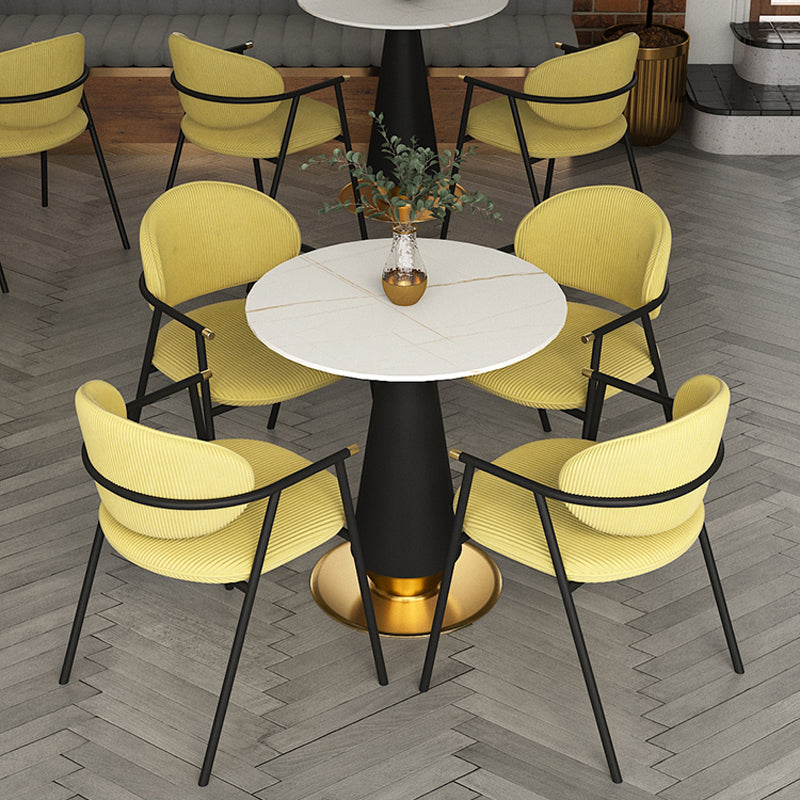 Contemporary Kitchen Dining Arm Chair Black Legs Open Back Dining Chair Clearhalo 'Dining Chairs' 'Dining Tables & Seating' 'dining_chair' 'furn' 'furn_dining_chair' 'Furniture' 'Kitchen & Dining Furniture' 6826662