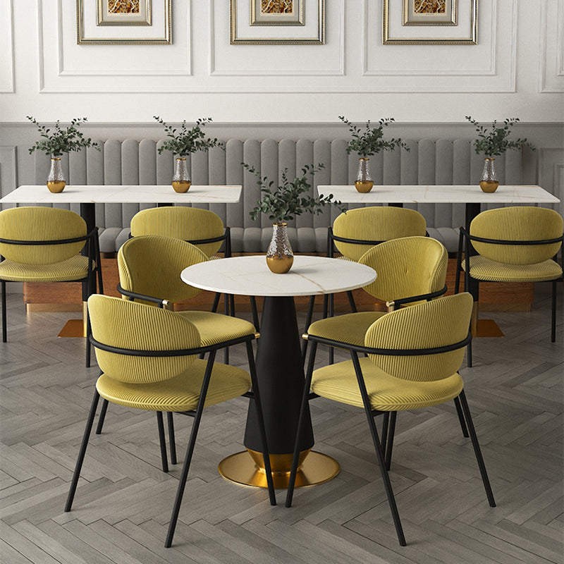 Contemporary Kitchen Dining Arm Chair Black Legs Open Back Dining Chair Clearhalo 'Dining Chairs' 'Dining Tables & Seating' 'dining_chair' 'furn' 'furn_dining_chair' 'Furniture' 'Kitchen & Dining Furniture' 6826663