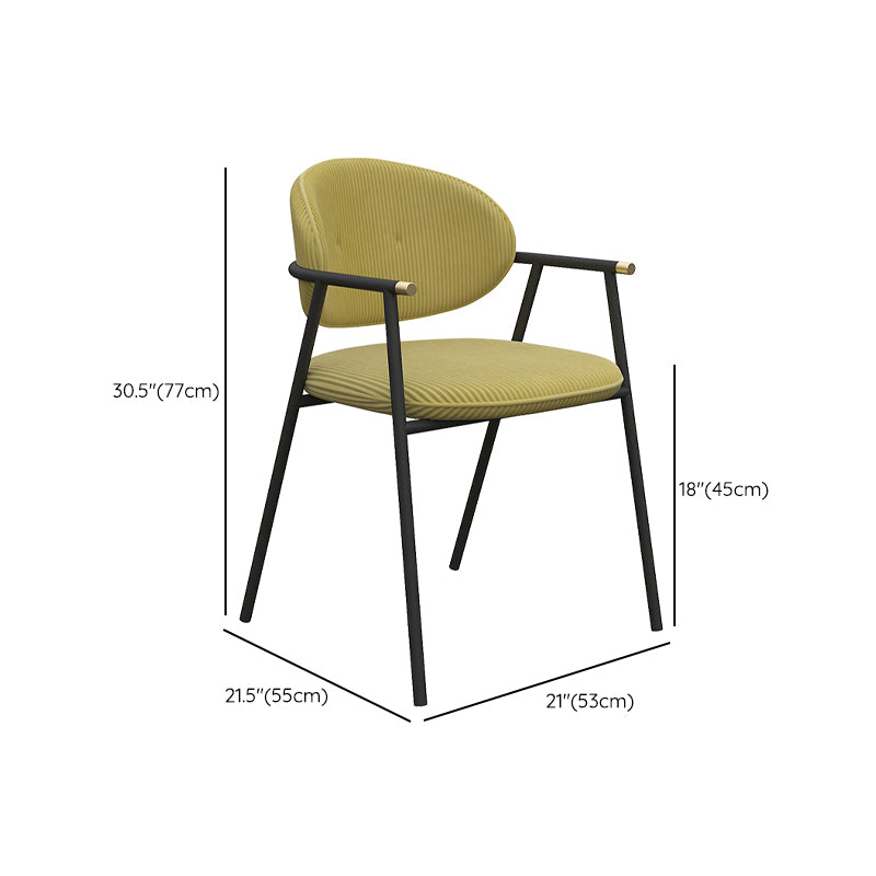 Contemporary Kitchen Dining Arm Chair Black Legs Open Back Dining Chair Clearhalo 'Dining Chairs' 'Dining Tables & Seating' 'dining_chair' 'furn' 'furn_dining_chair' 'Furniture' 'Kitchen & Dining Furniture' 6826664