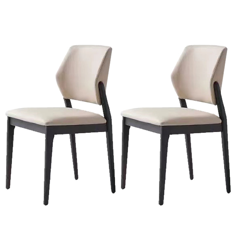 Open Back Dining Side Chair Industrial Solid Wood Dining Chair 2 Piece Set Black Clearhalo 'Dining Chairs' 'Dining Tables & Seating' 'dining_chair' 'furn' 'furn_dining_chair' 'Furniture' 'Kitchen & Dining Furniture' 6826667