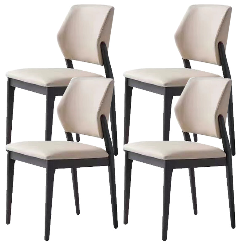 Open Back Dining Side Chair Industrial Solid Wood Dining Chair 4 Piece Set Black Clearhalo 'Dining Chairs' 'Dining Tables & Seating' 'dining_chair' 'furn' 'furn_dining_chair' 'Furniture' 'Kitchen & Dining Furniture' 6826668