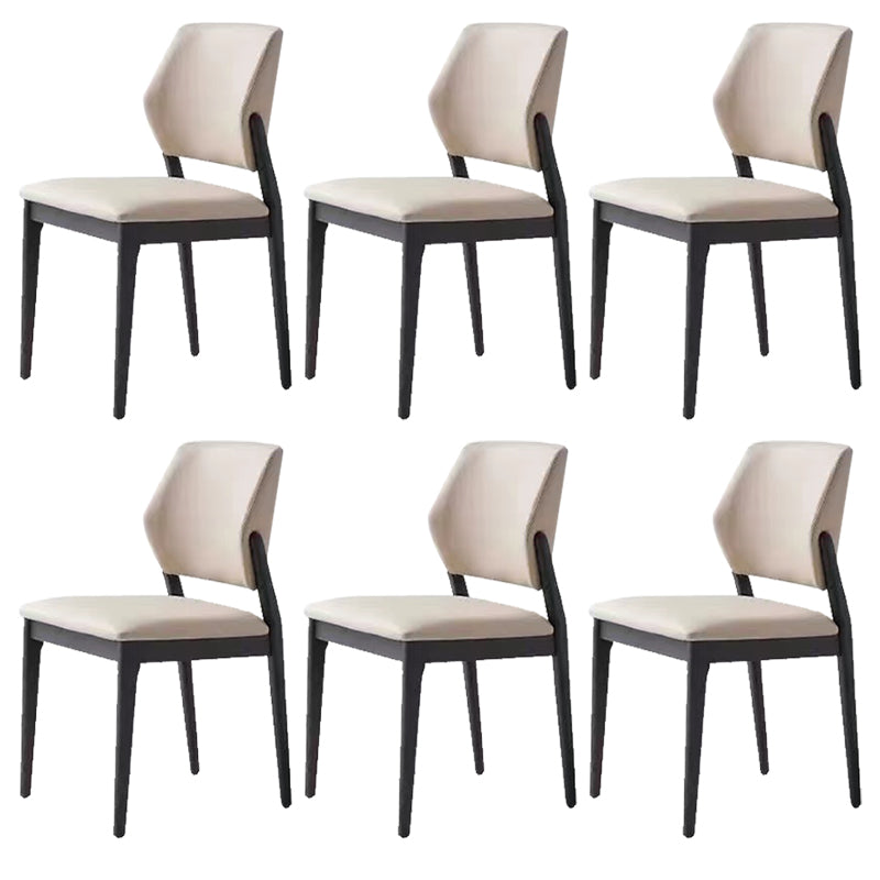 Open Back Dining Side Chair Industrial Solid Wood Dining Chair 6 Piece Set Black Clearhalo 'Dining Chairs' 'Dining Tables & Seating' 'dining_chair' 'furn' 'furn_dining_chair' 'Furniture' 'Kitchen & Dining Furniture' 6826670