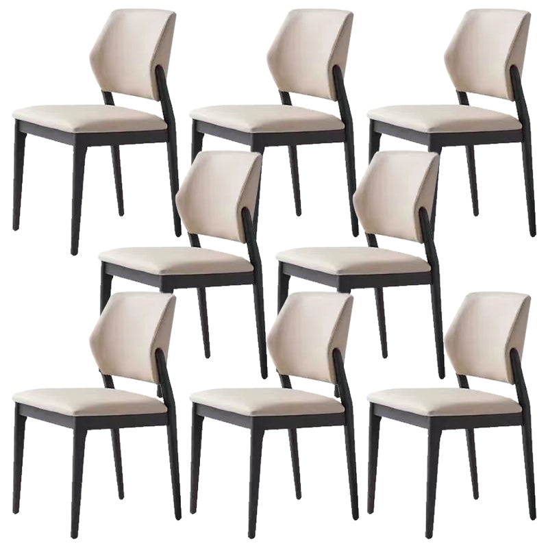 Open Back Dining Side Chair Industrial Solid Wood Dining Chair 8 Piece Set Black Clearhalo 'Dining Chairs' 'Dining Tables & Seating' 'dining_chair' 'furn' 'furn_dining_chair' 'Furniture' 'Kitchen & Dining Furniture' 6826672