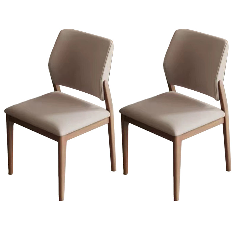 Open Back Dining Side Chair Industrial Solid Wood Dining Chair 2 Piece Set Walnut Clearhalo 'Dining Chairs' 'Dining Tables & Seating' 'dining_chair' 'furn' 'furn_dining_chair' 'Furniture' 'Kitchen & Dining Furniture' 6826675
