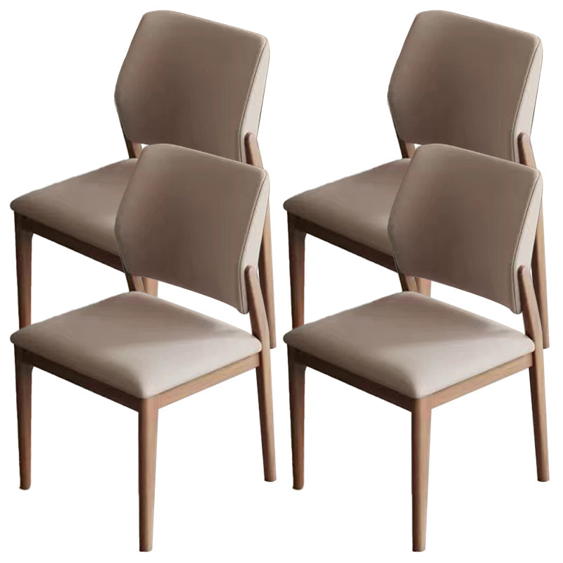 Open Back Dining Side Chair Industrial Solid Wood Dining Chair 4 Piece Set Walnut Clearhalo 'Dining Chairs' 'Dining Tables & Seating' 'dining_chair' 'furn' 'furn_dining_chair' 'Furniture' 'Kitchen & Dining Furniture' 6826677