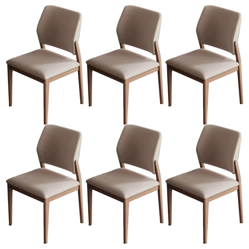 Open Back Dining Side Chair Industrial Solid Wood Dining Chair 6 Piece Set Walnut Clearhalo 'Dining Chairs' 'Dining Tables & Seating' 'dining_chair' 'furn' 'furn_dining_chair' 'Furniture' 'Kitchen & Dining Furniture' 6826679