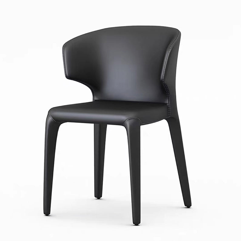 Kitchen Wingback Parsons Chair Faux Leather Dining Room Chair Black 1 Piece Clearhalo 'Dining Chairs' 'Dining Tables & Seating' 'dining_chair' 'furn' 'furn_dining_chair' 'Furniture' 'Kitchen & Dining Furniture' 6826703
