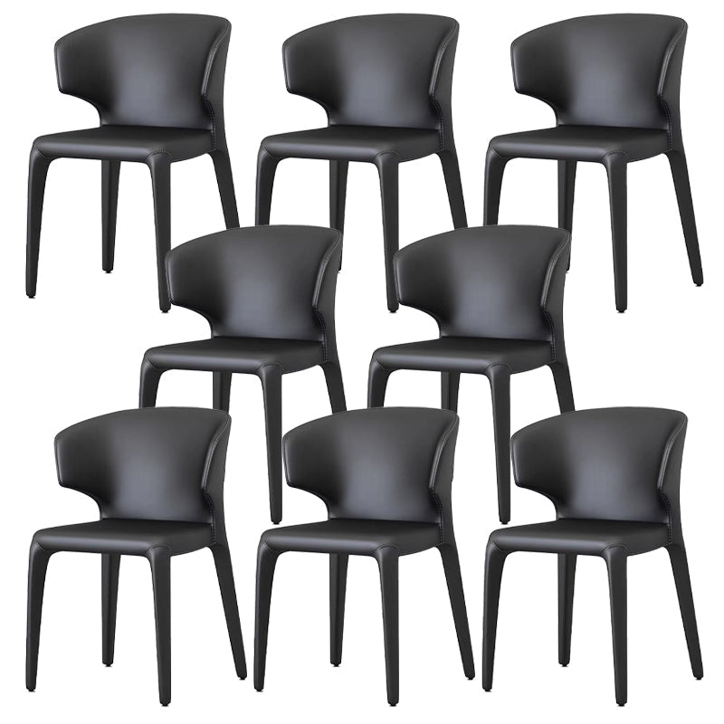 Kitchen Wingback Parsons Chair Faux Leather Dining Room Chair Black 8 Piece Set Clearhalo 'Dining Chairs' 'Dining Tables & Seating' 'dining_chair' 'furn' 'furn_dining_chair' 'Furniture' 'Kitchen & Dining Furniture' 6826710