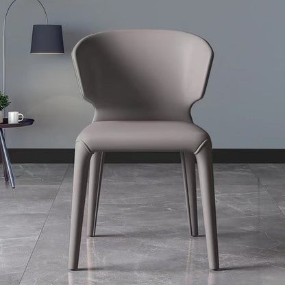 Kitchen Wingback Parsons Chair Faux Leather Dining Room Chair Grey 1 Piece Clearhalo 'Dining Chairs' 'Dining Tables & Seating' 'dining_chair' 'furn' 'furn_dining_chair' 'Furniture' 'Kitchen & Dining Furniture' 6826712