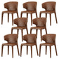 Kitchen Wingback Parsons Chair Faux Leather Dining Room Chair Brown 8 Piece Set Clearhalo 'Dining Chairs' 'Dining Tables & Seating' 'dining_chair' 'furn' 'furn_dining_chair' 'Furniture' 'Kitchen & Dining Furniture' 6826726