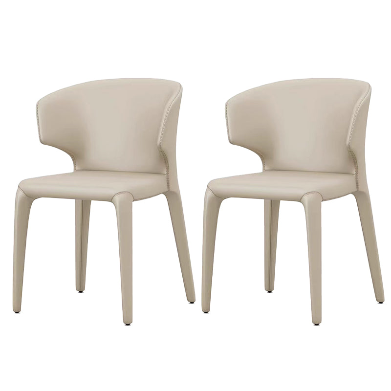 Kitchen Wingback Parsons Chair Faux Leather Dining Room Chair Khaki 2 Piece Set Clearhalo 'Dining Chairs' 'Dining Tables & Seating' 'dining_chair' 'furn' 'furn_dining_chair' 'Furniture' 'Kitchen & Dining Furniture' 6826728
