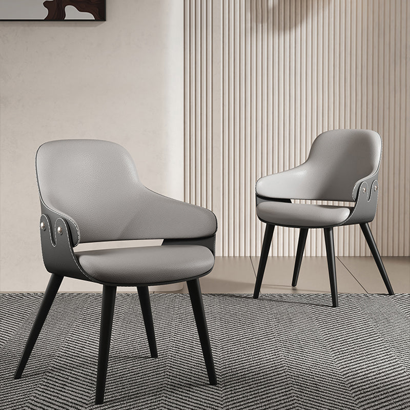 Home Faux Leather Dining Chairs Black Legs Dining Room Chair Clearhalo 'Dining Chairs' 'Dining Tables & Seating' 'dining_chair' 'furn' 'furn_dining_chair' 'Furniture' 'Kitchen & Dining Furniture' 6826735