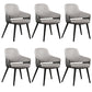 Home Faux Leather Dining Chairs Black Legs Dining Room Chair Grey 6 Piece Set Clearhalo 'Dining Chairs' 'Dining Tables & Seating' 'dining_chair' 'furn' 'furn_dining_chair' 'Furniture' 'Kitchen & Dining Furniture' 6826739
