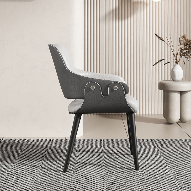 Home Faux Leather Dining Chairs Black Legs Dining Room Chair Clearhalo 'Dining Chairs' 'Dining Tables & Seating' 'dining_chair' 'furn' 'furn_dining_chair' 'Furniture' 'Kitchen & Dining Furniture' 6826740