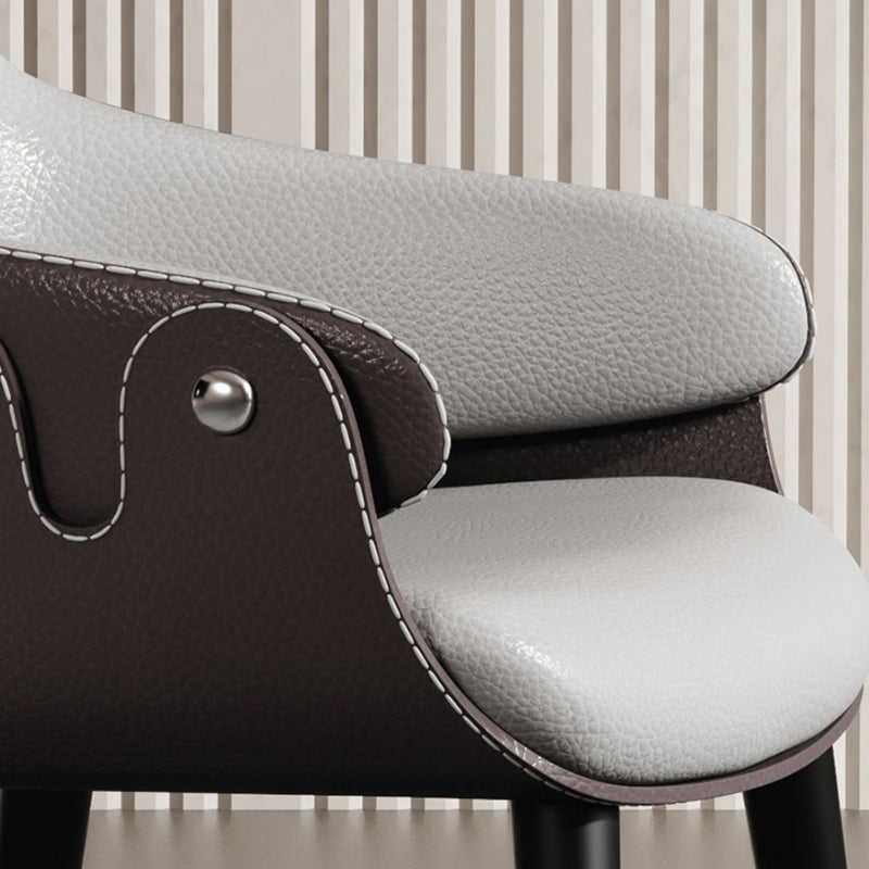 Home Faux Leather Dining Chairs Black Legs Dining Room Chair Clearhalo 'Dining Chairs' 'Dining Tables & Seating' 'dining_chair' 'furn' 'furn_dining_chair' 'Furniture' 'Kitchen & Dining Furniture' 6826745