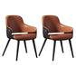Home Faux Leather Dining Chairs Black Legs Dining Room Chair Orange 2 Piece Set Clearhalo 'Dining Chairs' 'Dining Tables & Seating' 'dining_chair' 'furn' 'furn_dining_chair' 'Furniture' 'Kitchen & Dining Furniture' 6826753