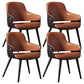 Home Faux Leather Dining Chairs Black Legs Dining Room Chair Orange 4 Piece Set Clearhalo 'Dining Chairs' 'Dining Tables & Seating' 'dining_chair' 'furn' 'furn_dining_chair' 'Furniture' 'Kitchen & Dining Furniture' 6826754