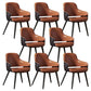 Home Faux Leather Dining Chairs Black Legs Dining Room Chair Orange 8 Piece Set Clearhalo 'Dining Chairs' 'Dining Tables & Seating' 'dining_chair' 'furn' 'furn_dining_chair' 'Furniture' 'Kitchen & Dining Furniture' 6826756