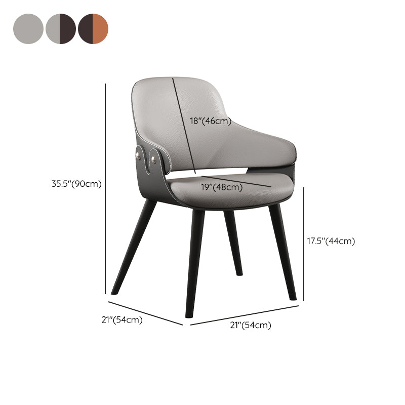 Home Faux Leather Dining Chairs Black Legs Dining Room Chair Clearhalo 'Dining Chairs' 'Dining Tables & Seating' 'dining_chair' 'furn' 'furn_dining_chair' 'Furniture' 'Kitchen & Dining Furniture' 6826757