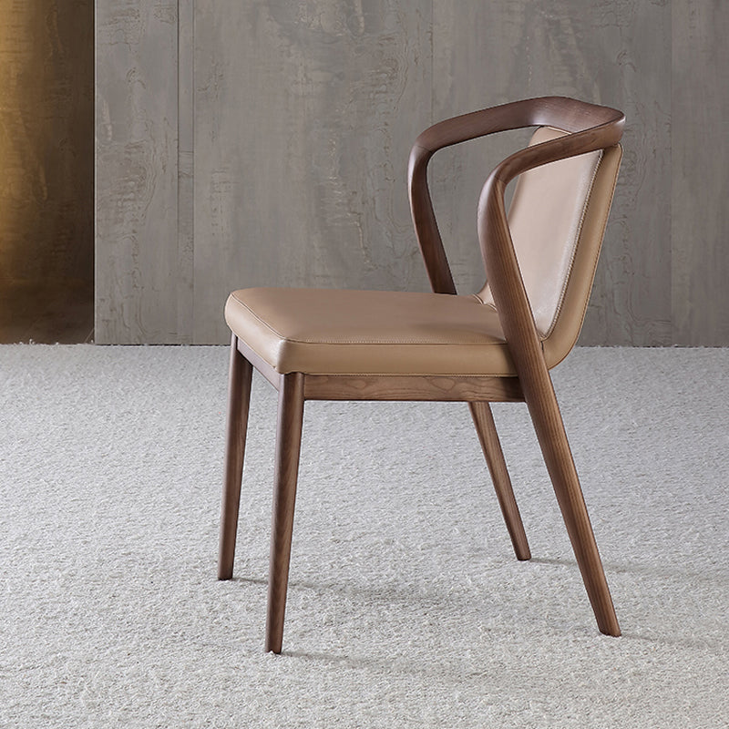 Comedor silla lateral contemporánea silla de comedor tapizada a madera maciza