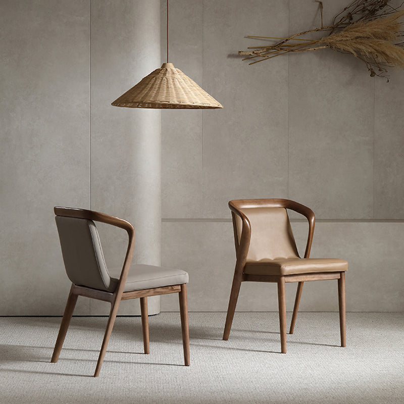 Comedor silla lateral contemporánea silla de comedor tapizada a madera maciza