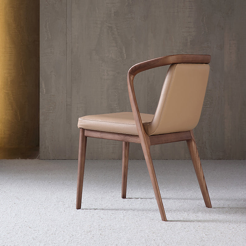 Esszimmer zeitgenössischer Seitenstuhl Massivholz gepolsterte Essstuhl