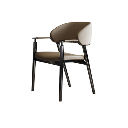 グラムフェイクレザーダイニングチェアダイニングアームチェア付き布張り