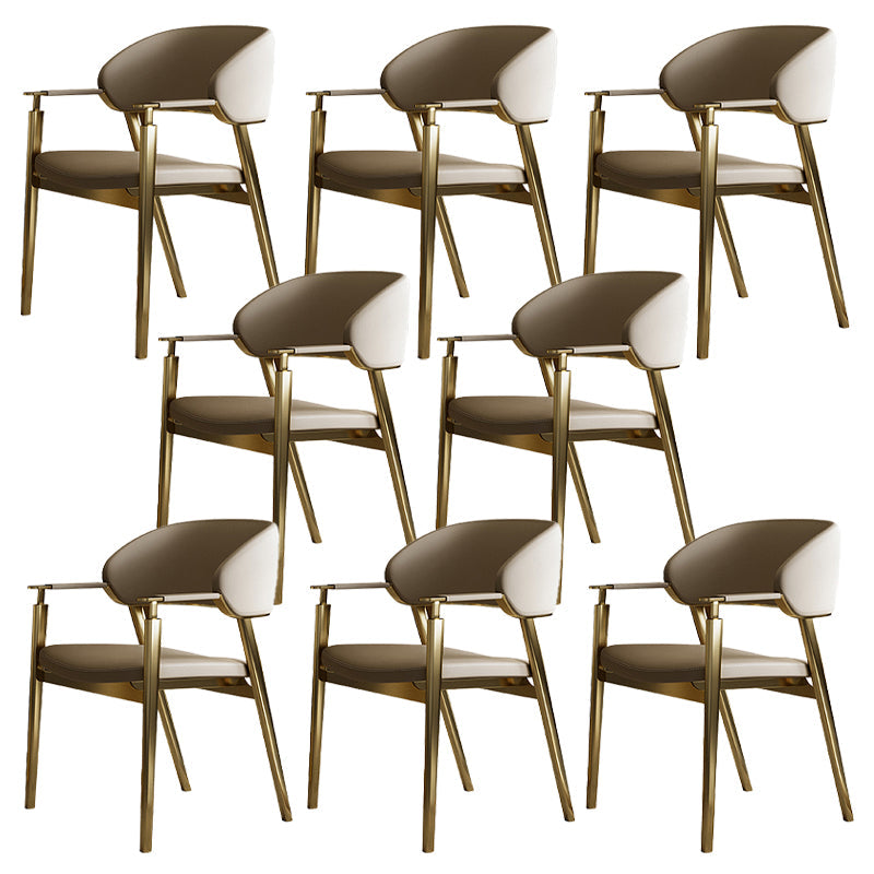 グラムフェイクレザーダイニングチェアダイニングアームチェア付き布張り