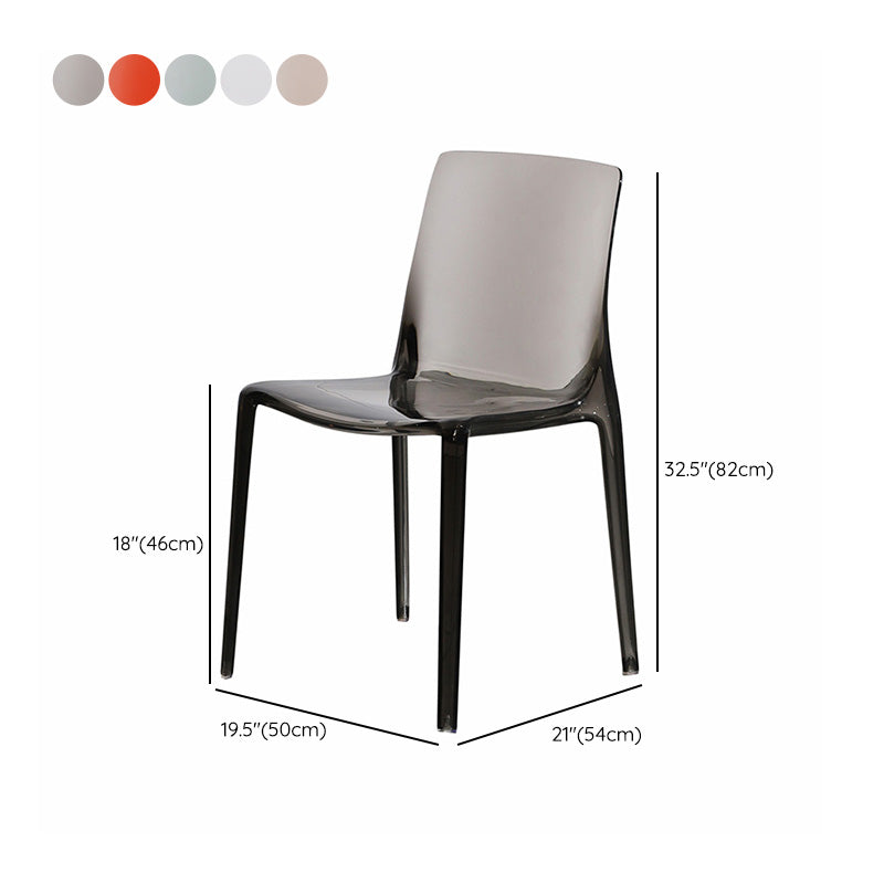 Contemporary Kitchen Dining Side Chair Plastic Stackable Chair