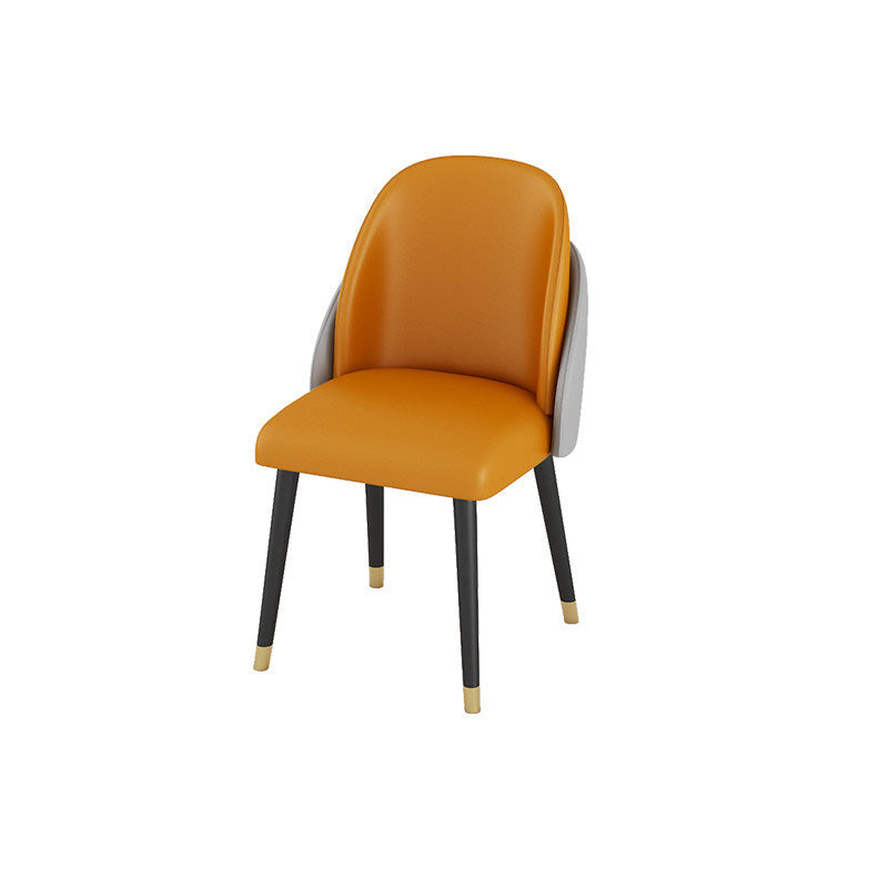 Silla de comedor de piel sintética, estilo Glam, juego de sillas sin brazos Parsons