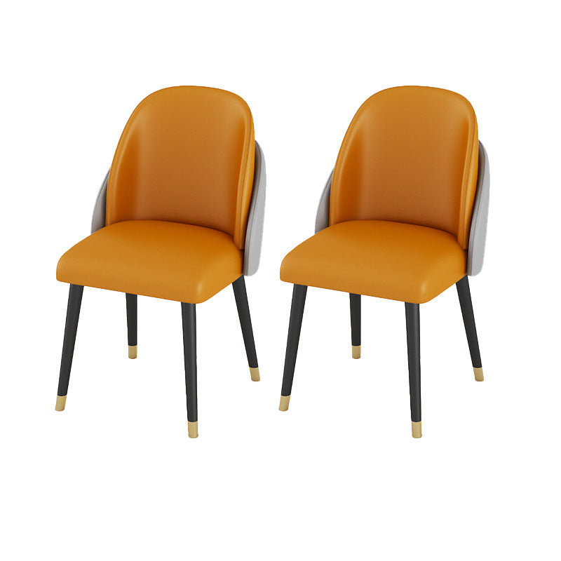 Silla de comedor de piel sintética, estilo Glam, juego de sillas sin brazos Parsons