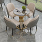 Silla de comedor de piel sintética, estilo Glam, juego de sillas sin brazos Parsons
