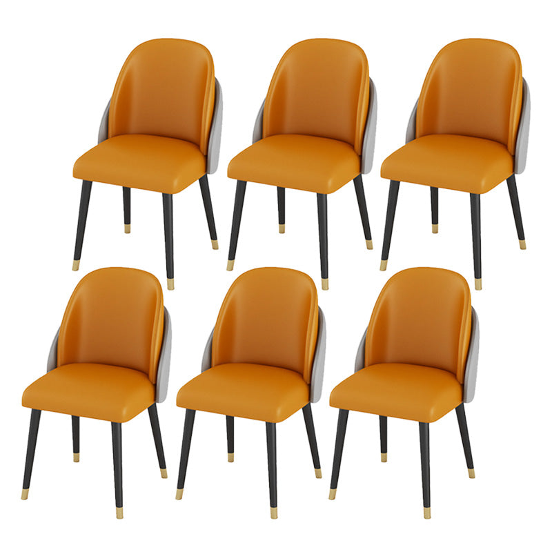 Silla de comedor de piel sintética, estilo Glam, juego de sillas sin brazos Parsons