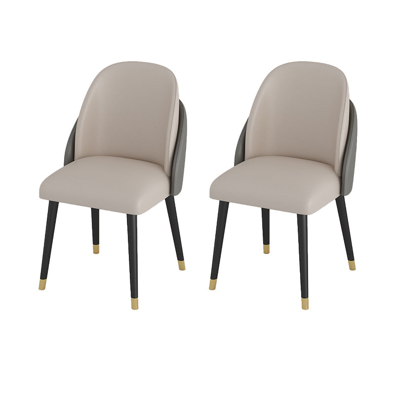 Silla de comedor de piel sintética, estilo Glam, juego de sillas sin brazos Parsons
