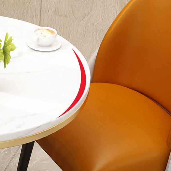 Silla de comedor de piel sintética, estilo Glam, juego de sillas sin brazos Parsons