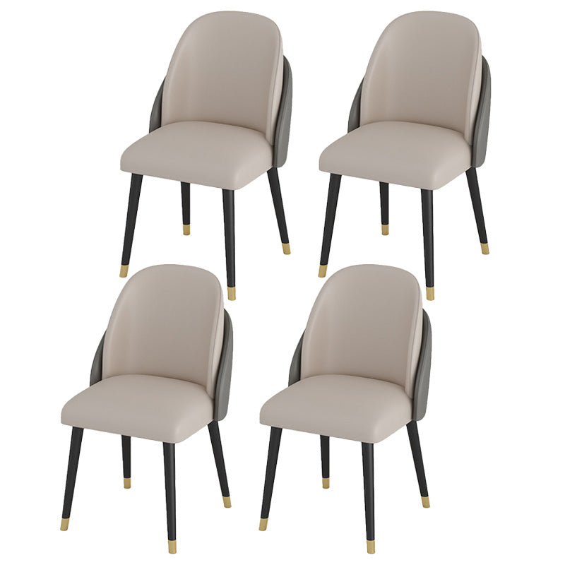 Silla de comedor de piel sintética, estilo Glam, juego de sillas sin brazos Parsons