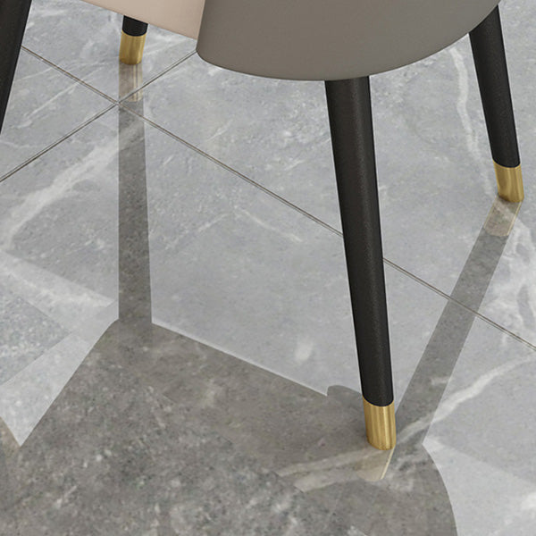Silla de comedor de piel sintética, estilo Glam, juego de sillas sin brazos Parsons