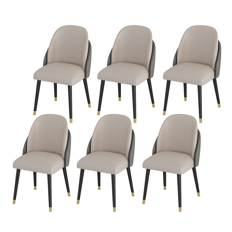 Silla de comedor de piel sintética, estilo Glam, juego de sillas sin brazos Parsons
