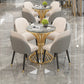 Silla de comedor de piel sintética, estilo Glam, juego de sillas sin brazos Parsons