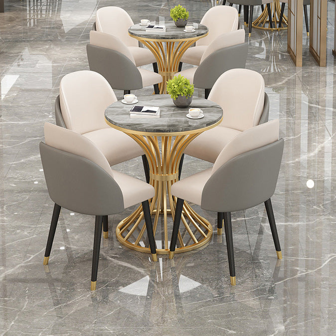 Silla de comedor de piel sintética, estilo Glam, juego de sillas sin brazos Parsons