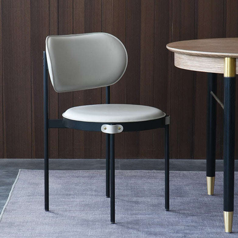 Chaise de salle à manger à dos ouvert industriel Chaise latéral de jambes noires