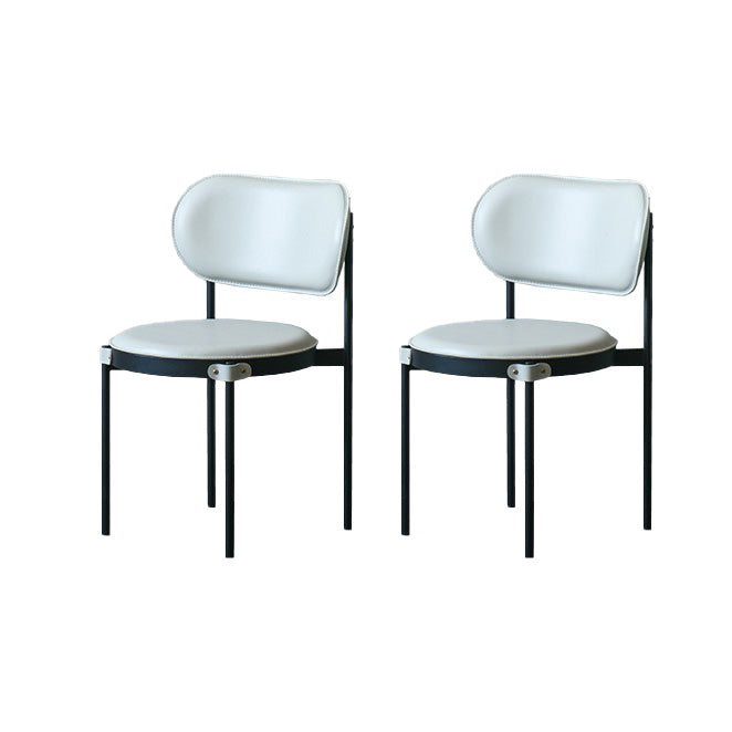 Chaise de salle à manger à dos ouvert industriel Chaise latéral de jambes noires