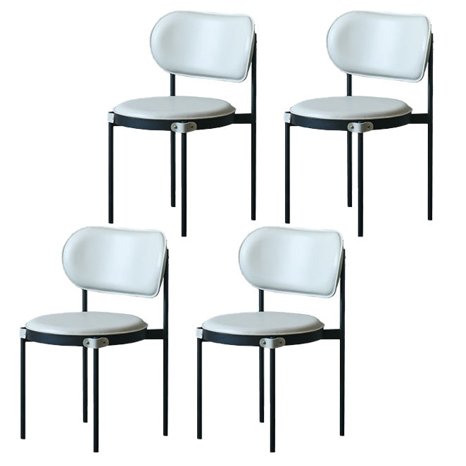 Chaise de salle à manger à dos ouvert industriel Chaise latéral de jambes noires