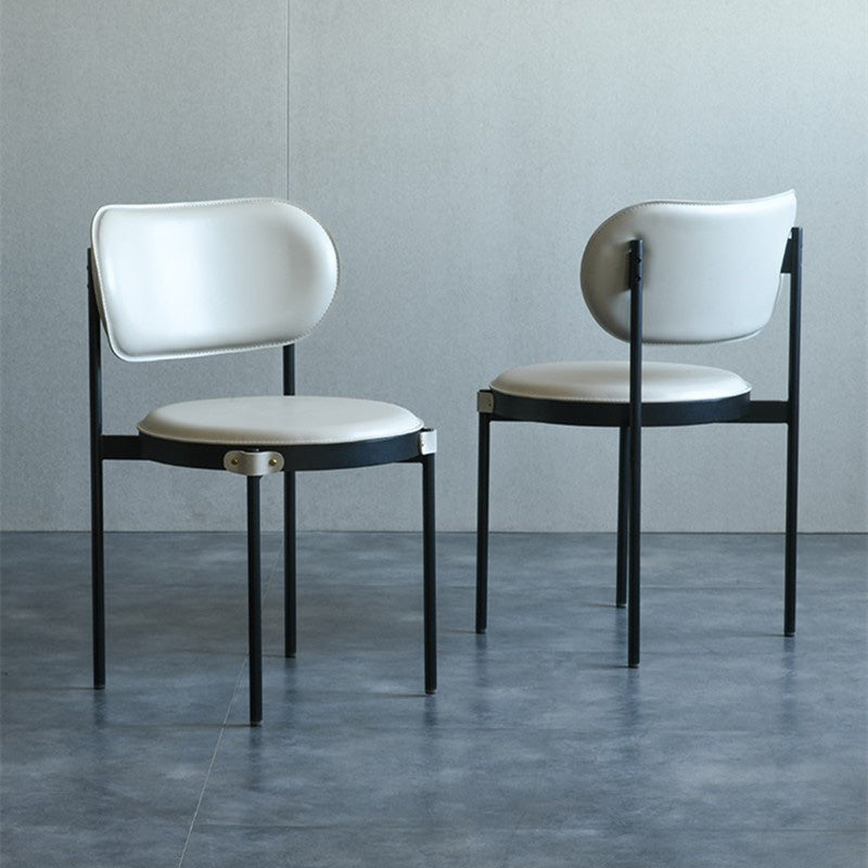 Chaise de salle à manger à dos ouvert industriel Chaise latéral de jambes noires