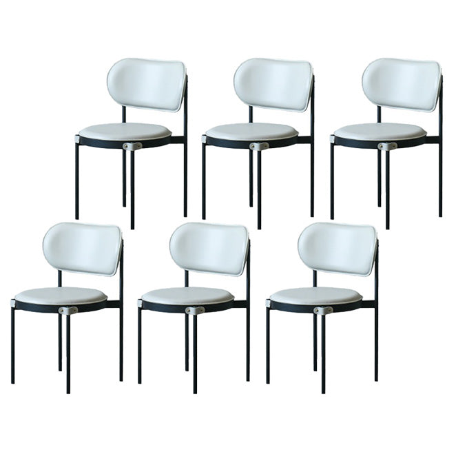 Chaise de salle à manger à dos ouvert industriel Chaise latéral de jambes noires